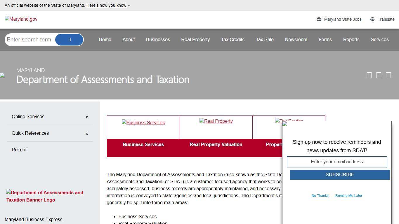 Department of Assessments and Taxation